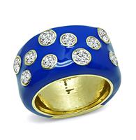 Estate 1.00ct Diamond Enamel Gold Ring
