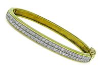 Estate 3.75ct Diamond Gold Bangle