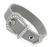 Estate 2.50ct Diamond Gold Belt Buckle Bracelet