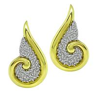 Estate 3.75ct Diamond Gold Earrings