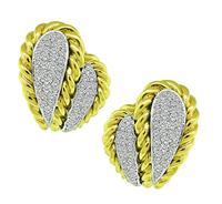 Estate 2.00ct Diamond Gold Earrings