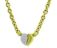 Estate 2.00ct Diamond Gold Heart Necklace