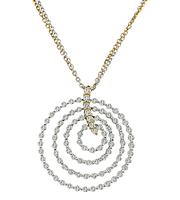 Estate 2.75ct Diamond Gold Two Tone Gold Pendant Necklace