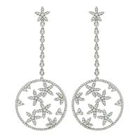 Estate 6.00ct Diamond Gold Star Drop Earrings