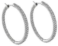 Estate 6.00ct Diamond Hoop Earrings