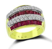 Estate 3.30ct Ruby 0.73ct Diamond Gold Ring