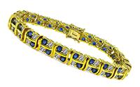 Estate 3.75ct Diamond 3.25ct Sapphire Gold Bracelet