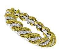 1950s 3.75ct Diamond Two Tone Gold Bracelet