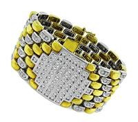 Estate 9.00ct Diamond Two Tone Yellow and White Gold Bracelet