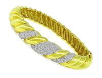 Estate 2.00ct Diamond Gold Bangle