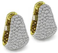 Estate 4.50ct Diamond 4.50ct Yellow Sapphire Earrings
