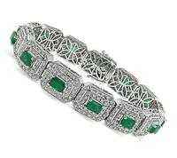 Estate 6.50ct Colombian Emerald 4.00ct Diamond Bracelet