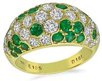 Estate 1.81ct Diamond 1.05ct Emerald Gold Ring