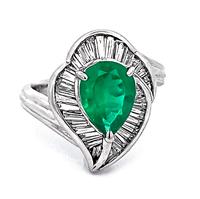 Estate 1.29ct Emerald 0.50ct Diamond Ring
