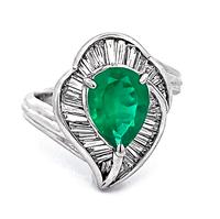 Estate 1.29ct Emerald 0.50ct Diamond Ring