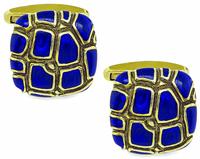 Estate Enamel Gold Cufflinks