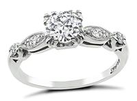 Vintage GIA Certified 0.71ct Diamond Engagement Ring