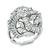 GIA 0.88ct Center Diamond 3.50ct Diamond Cocktail Ring
