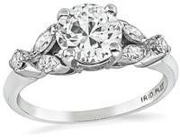 Estate GIA Certified 0.89ct Diamond Engagement Ring