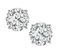 Estate GIA Certified 1.00ct and 1.01ct Diamond Stud Earrings