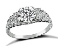 Estate GIA Certified 1.00ct Diamond Engagement Ring