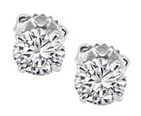 Estate GIA 1.05ct and 1.03ct Diamond Stud Earrings