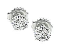 Estate GIA Certified 0.56ct and 0.54ct Diamond Stud Earrings