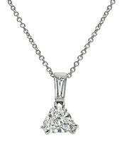 Estate GIA Certified 1.30ct Diamond Pendant Necklace