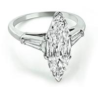 Estate GIA Certified D-VVS2 1.65ct Diamond Engagement Ring