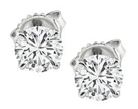 Estate GIA Certified 0.88ct and 0.87ct Diamond Stud Earrings