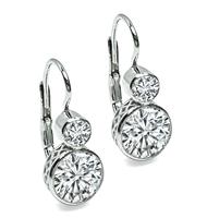 Estate GIA Certified 1.03ct and 1.04ct Diamond Earrings