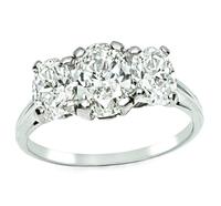 Estate GIA Certified 1.02ct Diamond 0.61ct and 0.57ct Side Diamond Anniversary Ring