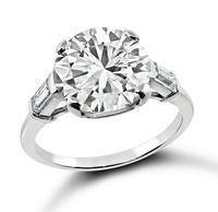 Estate GIA Certified 3.18ct Diamond Engagement Ring
