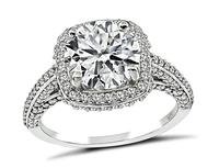 Estate GIA Certified 2.02ct Diamond Engagement Ring and Wedding Band Set