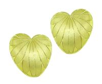 Estate Yellow Gold Heart Earrings