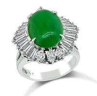 Estate 5.80ct Jade 2.43ct Diamond Cocktail Ring