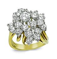 Estate Kurt Wayne 3.50ct Diamond Gold Cocktail Ring