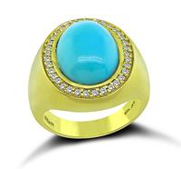 Estate Kurt Wayne Turquoise 0.40ct Diamond Ring