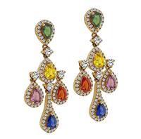 Estate 3.67ct Multi Color Sapphire 1.42ct Diamond Earrings