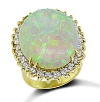 Estate 11.58ct Opal 1.50ct Diamond Gold Ring
