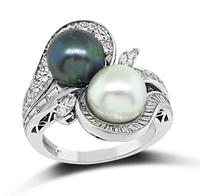 Estate Pearl 1.25ct Diamond Ring