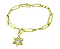 Estate Roberto Coin 0.25ct Diamond Star of David Charm Bracelet