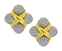 Estate 3.50ct Diamond Gold Earrings