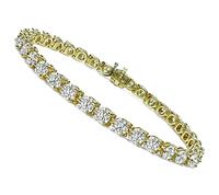 Estate 10.00ct Diamond Gold Tennis Bracelet