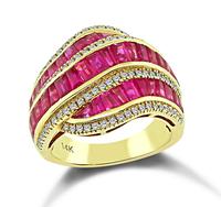 Estate 4.00ct Ruby 0.50ct Diamond Gold Ring