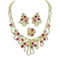 Estate 45.00ct Diamond 31.00ct Ruby Jewelry Set
