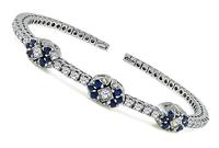 Estate 1.00ct Diamond Sapphire White Gold Bangle