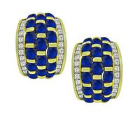 Estate 10.00ct Sapphire 2.50ct Diamond Earrings