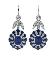 Estate 5.75ct Sapphire 0.79ct Diamond Earrings