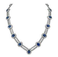 Estate 42.50ct Sapphire 2.85ct Diamond Necklace